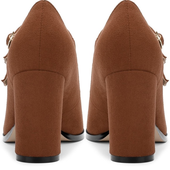 Brown Mary Jane Block Heels 1876 - Picture 4 of 5